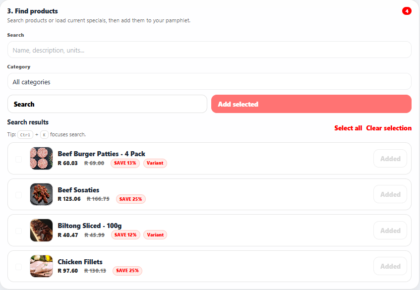 ShoppingMaster pamphlet builder screenshot
